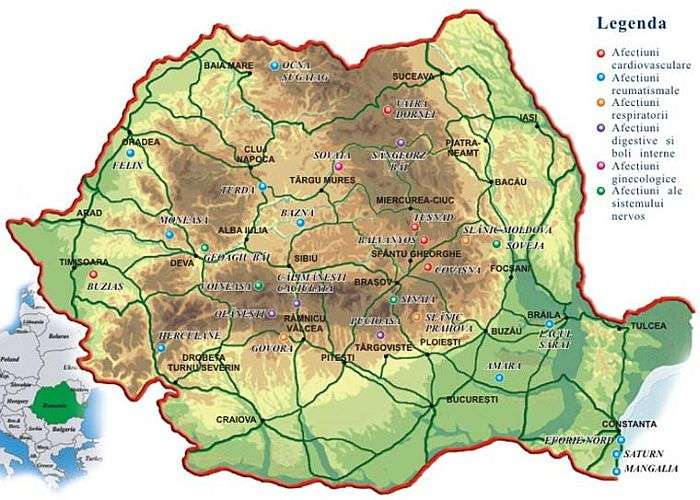 harta statiuni balneare romania